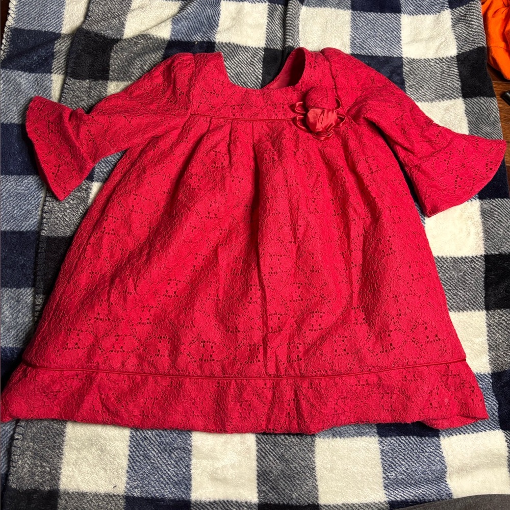 Laura Ashley Red Pleated Buttoned Sundress